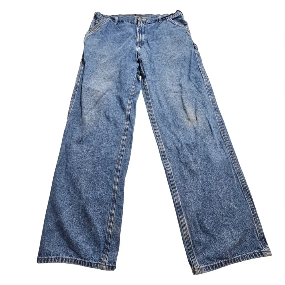 Carhartt B13 STW Original Dungaree Fit Jeans 38x34 Blue Carpenter Work Pants